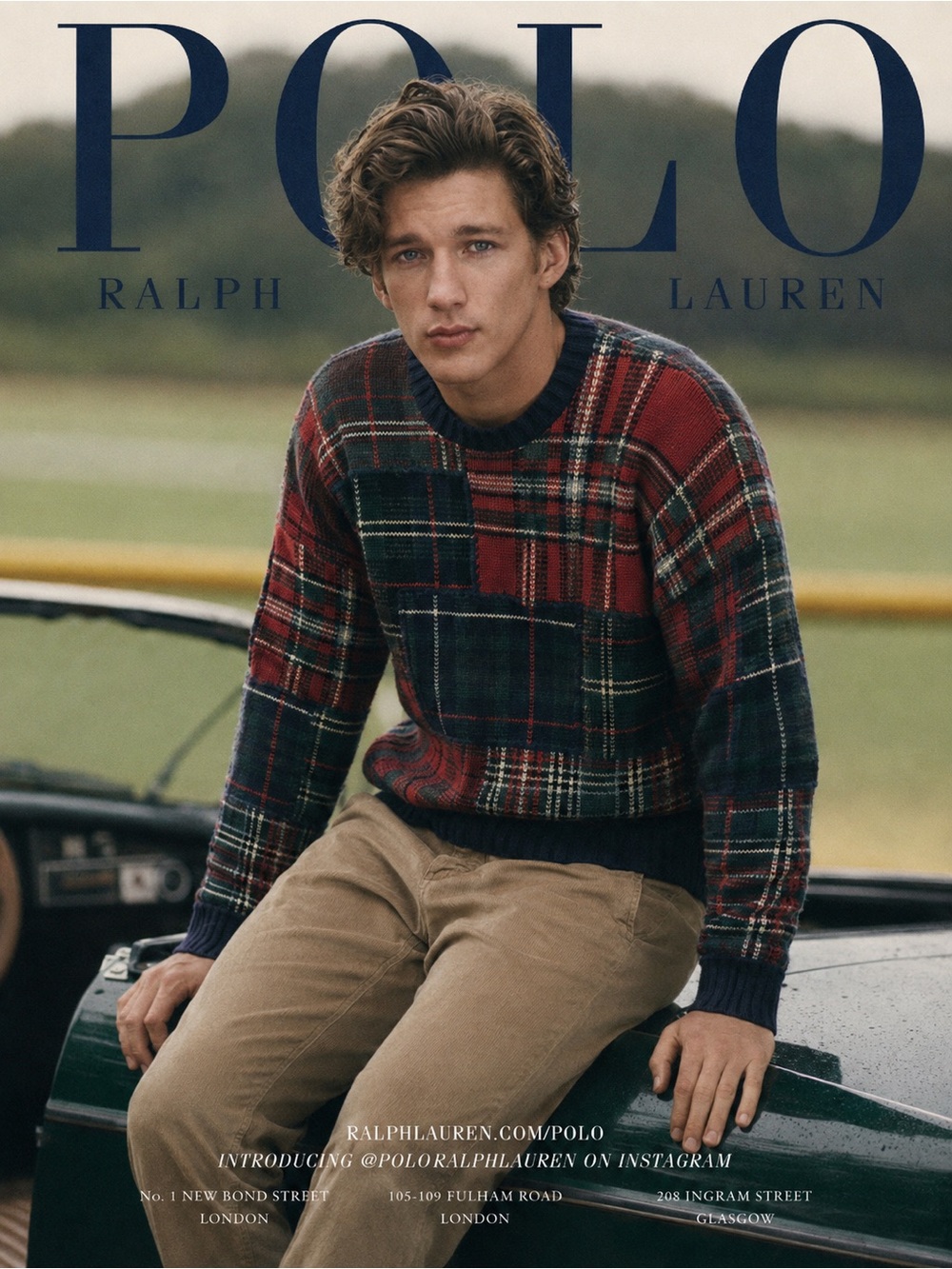 Polo by Ralph Lauren Plaid Patchwork Size L | Retail $1298 | Crewneck Sweater